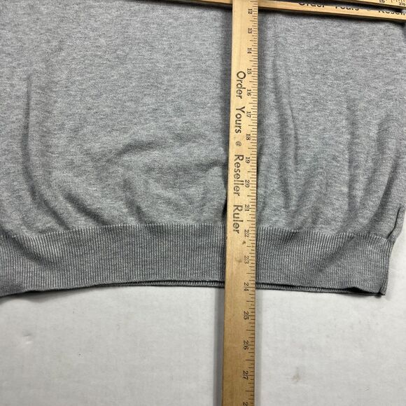 Brooks Brothers Mens Cotton V-Neck Sweater Gray Classic Comfort Work Casual M - Picture 6 of 11